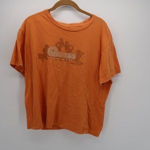 Guess Orange Short Sleeve Crop Top Size Large